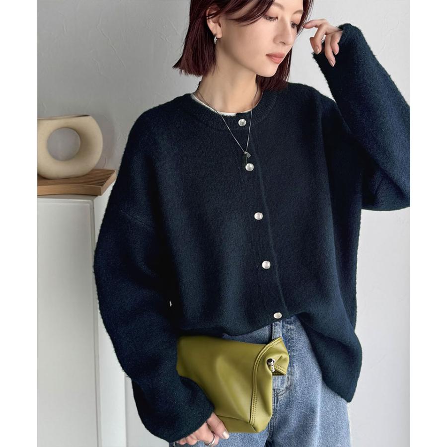 【 クラシカルエルフ classical elf 】カーディガン レディース 秋冬 大きいサイズ トップス ダブルフェイス ノーカラー フェザーカーデ 羽織り | classicalelf | 15