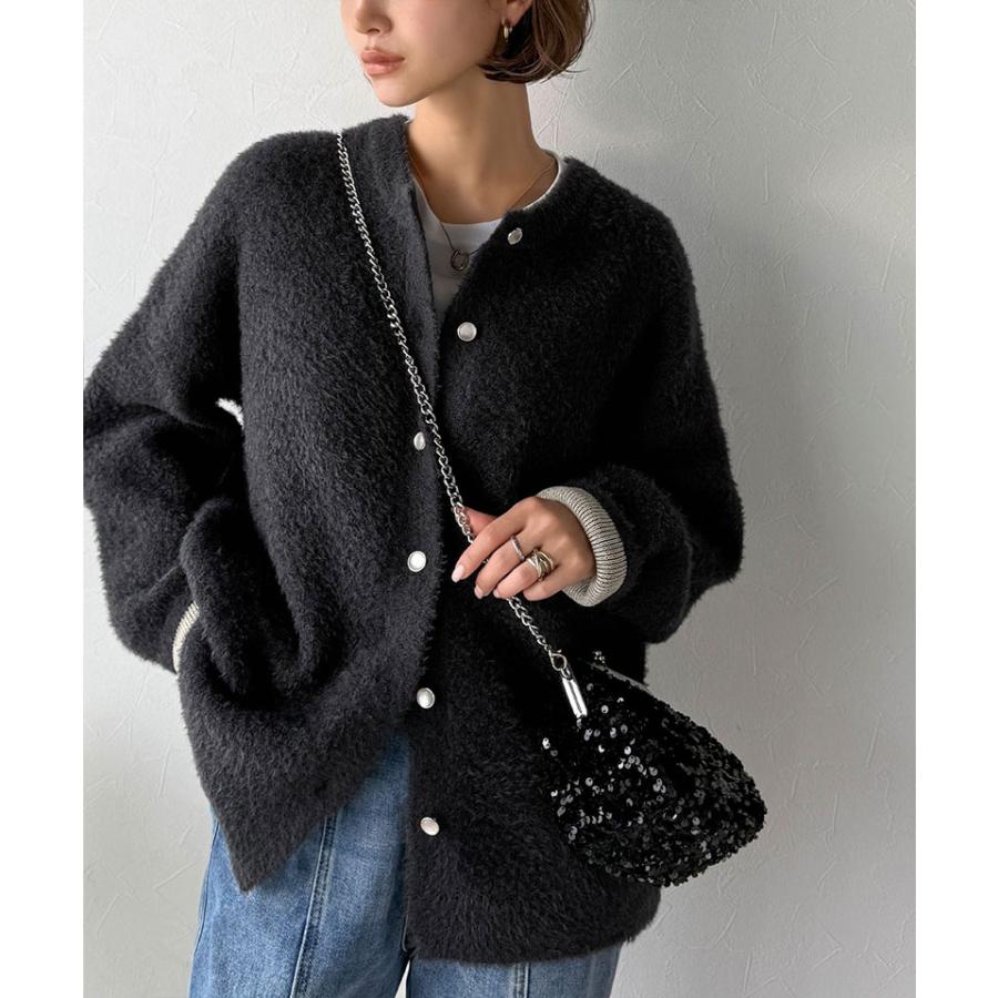 【 クラシカルエルフ classical elf 】カーディガン レディース 秋冬 大きいサイズ トップス ダブルフェイス ノーカラー フェザーカーデ 羽織り | classicalelf | 03