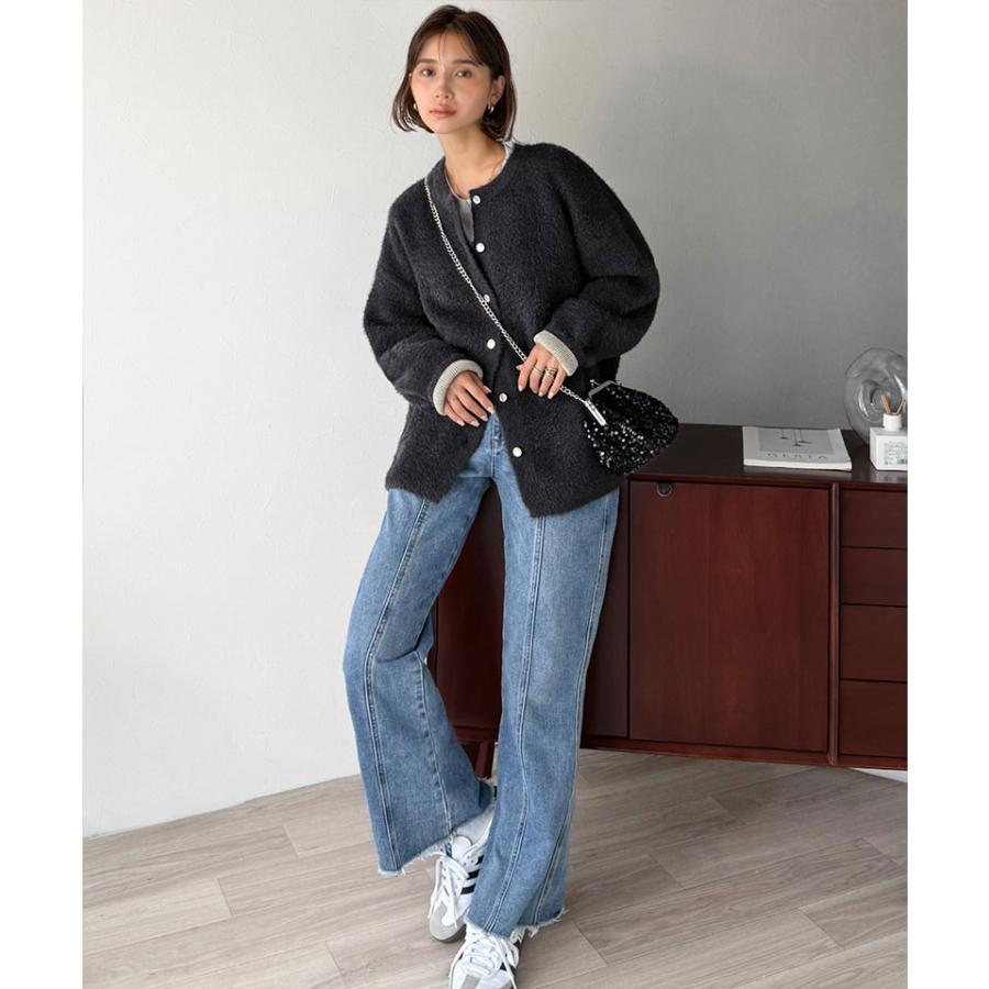 【 クラシカルエルフ classical elf 】カーディガン レディース 秋冬 大きいサイズ トップス ダブルフェイス ノーカラー フェザーカーデ 羽織り | classicalelf | 04