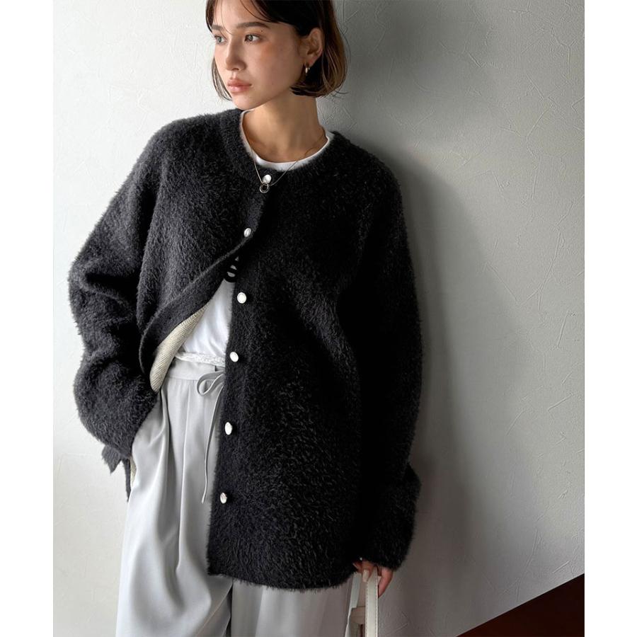 【 クラシカルエルフ classical elf 】カーディガン レディース 秋冬 大きいサイズ トップス ダブルフェイス ノーカラー フェザーカーデ 羽織り | classicalelf | 05