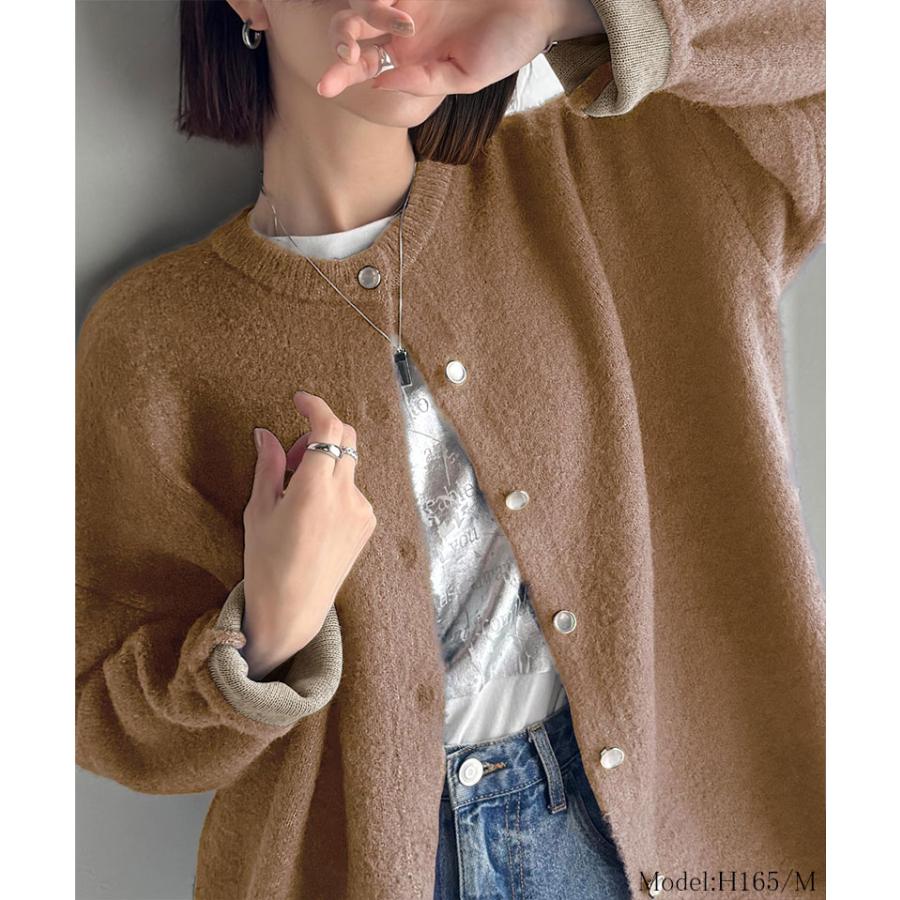 【 クラシカルエルフ classical elf 】カーディガン レディース 秋冬 大きいサイズ トップス ダブルフェイス ノーカラー フェザーカーデ 羽織り | classicalelf | 06