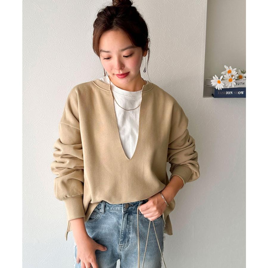 【 クラシカルエルフ classical elf 】 トップス スウェット レディース プルオーバー 裏起毛 深めVネック | classicalelf | 10