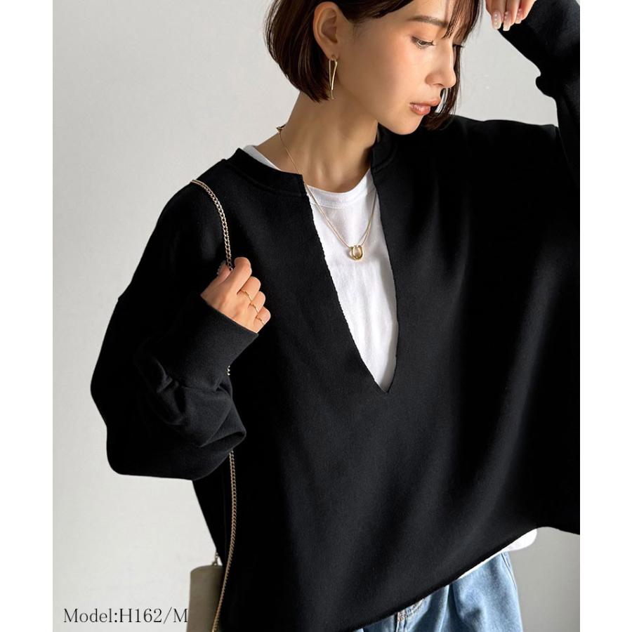 【 クラシカルエルフ classical elf 】 トップス スウェット レディース プルオーバー 裏起毛 深めVネック | classicalelf | 02