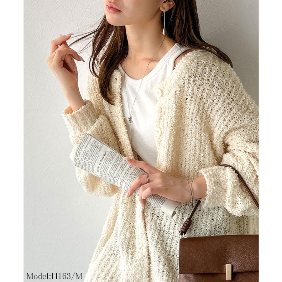 【 クラシカルエルフ classical elf 】 トップス レディース カーディガン ざっくり 編み リボン ヤーン 前後 2WAY 羽織り | classicalelf | 02