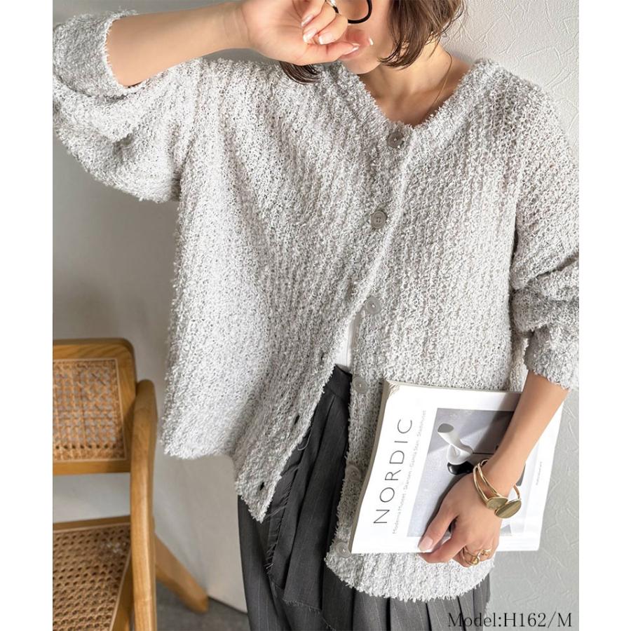 【 クラシカルエルフ classical elf 】 トップス レディース カーディガン ざっくり 編み リボン ヤーン 前後 2WAY 羽織り | classicalelf | 08