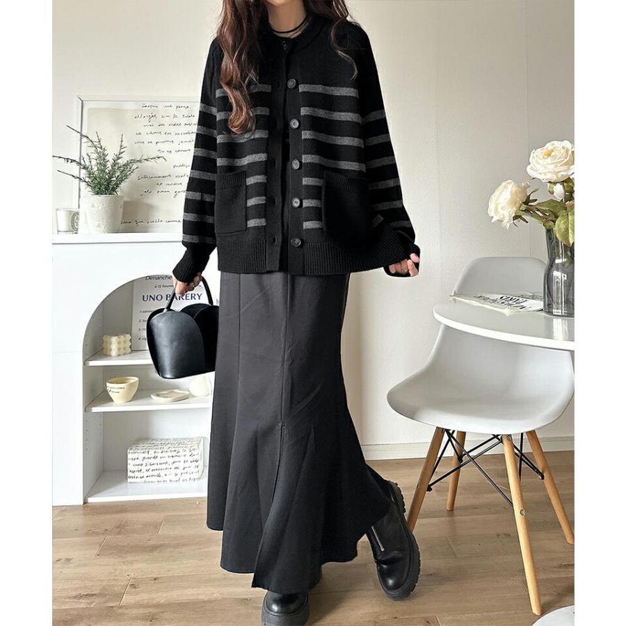 【 クラシカルエルフ classical elf 】 トップス カーディガン レディース 絶妙なすっきりシルエット 華奢感 エポレット スリーブ ボーダー 羽織り | classicalelf | 07