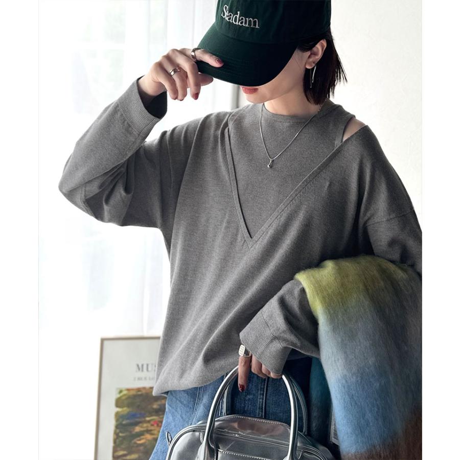 【 クラシカルエルフ classical elf 】 トップス ニット レディース レイヤード 風 長袖 着回し レイヤードコーデ ヘルシーな肌見せ | classicalelf | 12