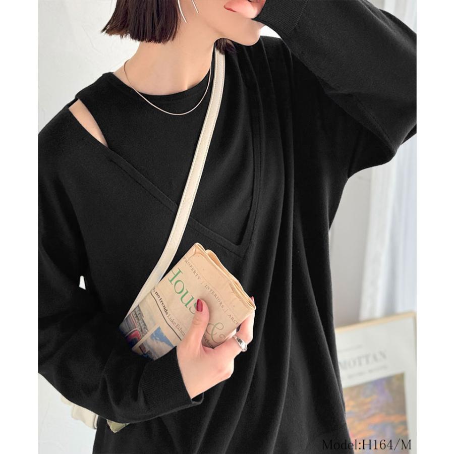 【 クラシカルエルフ classical elf 】 トップス ニット レディース レイヤード 風 長袖 着回し レイヤードコーデ ヘルシーな肌見せ | classicalelf | 05