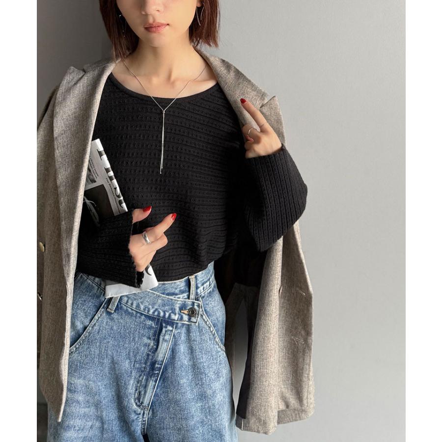 【 クラシカルエルフ classical elf 】 トップス ニット レディース クルーネック ボリューム袖 シンプル リブ編みプルオーバー 横リブ編地 | classicalelf | 10