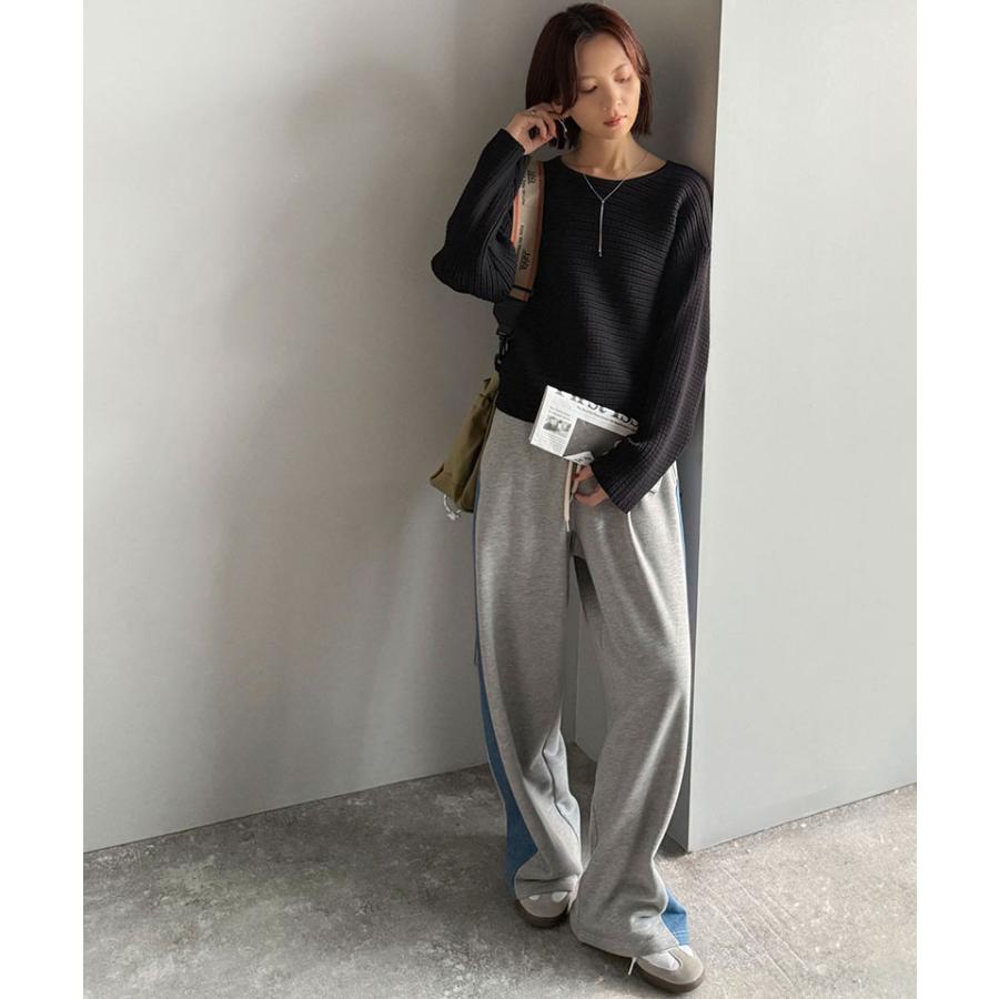 【 クラシカルエルフ classical elf 】 トップス ニット レディース クルーネック ボリューム袖 シンプル リブ編みプルオーバー 横リブ編地 | classicalelf | 11