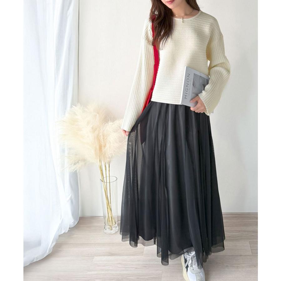 【 クラシカルエルフ classical elf 】 トップス ニット レディース クルーネック ボリューム袖 シンプル リブ編みプルオーバー 横リブ編地 | classicalelf | 03