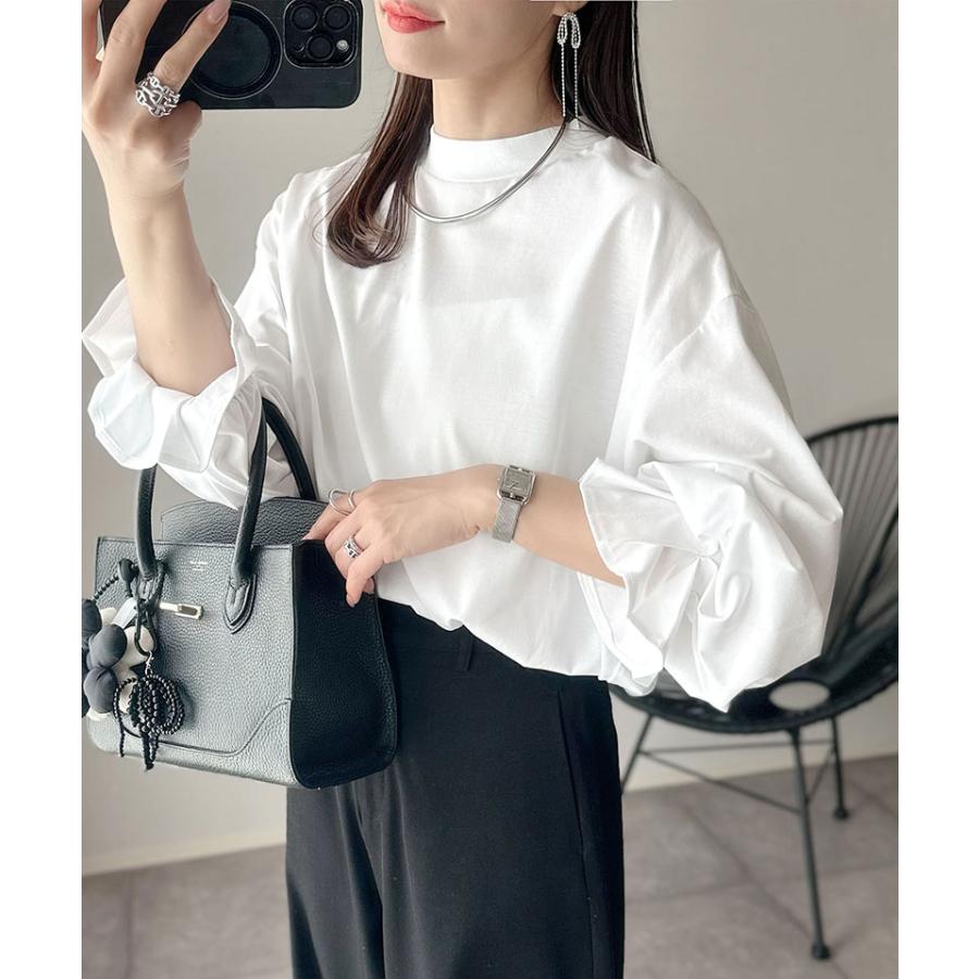 【 クラシカルエルフ classical elf 】 トップス Tシャツ レディース カットソー ロンT 長袖 ハイネック キャンディスリーブ 微光沢 上品 | classicalelf | 03