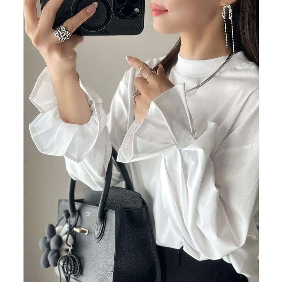 【 クラシカルエルフ classical elf 】 トップス Tシャツ レディース カットソー ロンT 長袖 ハイネック キャンディスリーブ 微光沢 上品 | classicalelf | 04
