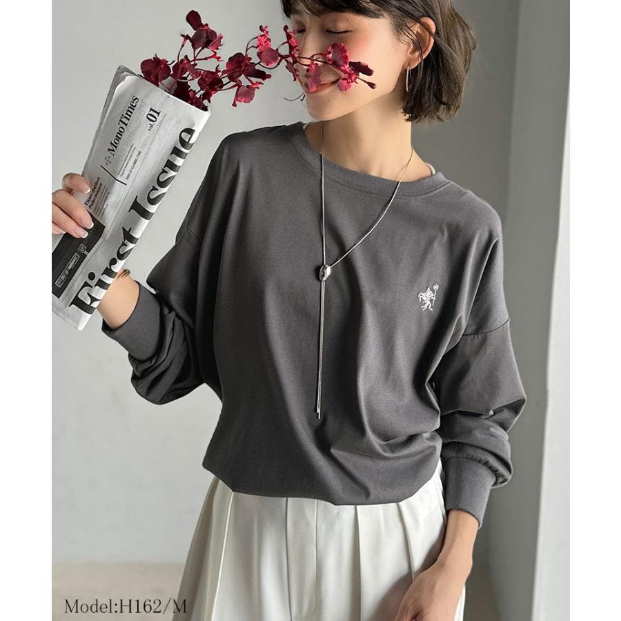 【 クラシカルエルフ classical elf 】 トップス Tシャツ レディース カットソー ロンT 長袖 胸刺繍 レイヤード バックヘンリー ゆったり | classicalelf | 10