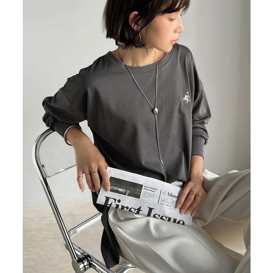 【 クラシカルエルフ classical elf 】 トップス Tシャツ レディース カットソー ロンT 長袖 胸刺繍 レイヤード バックヘンリー ゆったり | classicalelf | 11