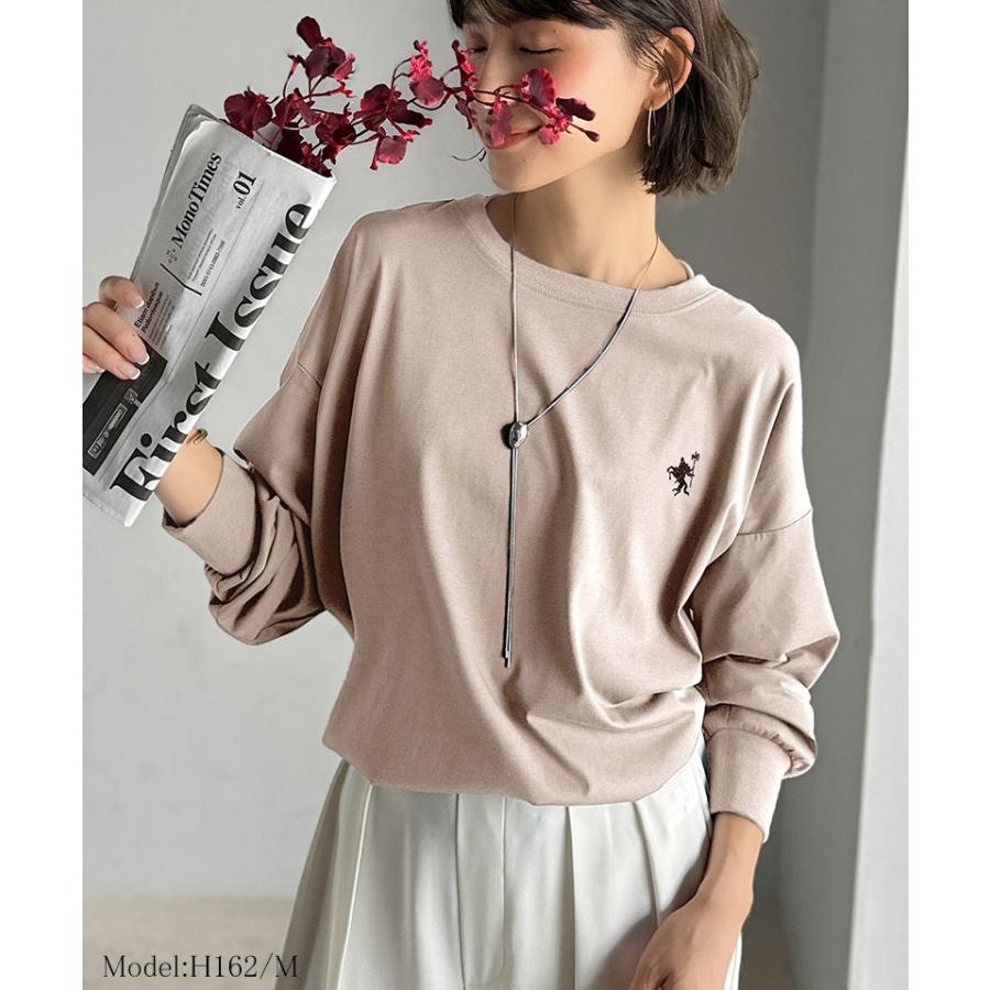 【 クラシカルエルフ classical elf 】 トップス Tシャツ レディース カットソー ロンT 長袖 胸刺繍 レイヤード バックヘンリー ゆったり | classicalelf | 15