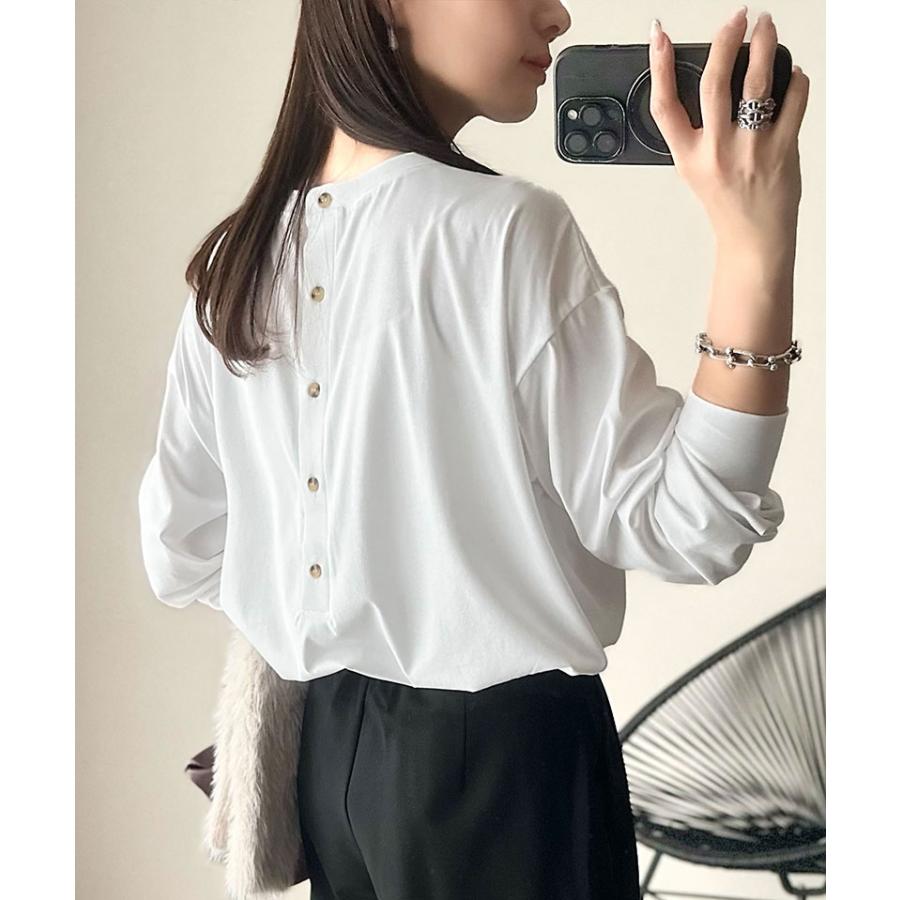 【 クラシカルエルフ classical elf 】 トップス Tシャツ レディース カットソー ロンT 長袖 胸刺繍 レイヤード バックヘンリー ゆったり | classicalelf | 03