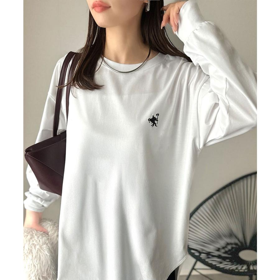 【 クラシカルエルフ classical elf 】 トップス Tシャツ レディース カットソー ロンT 長袖 胸刺繍 レイヤード バックヘンリー ゆったり | classicalelf | 05