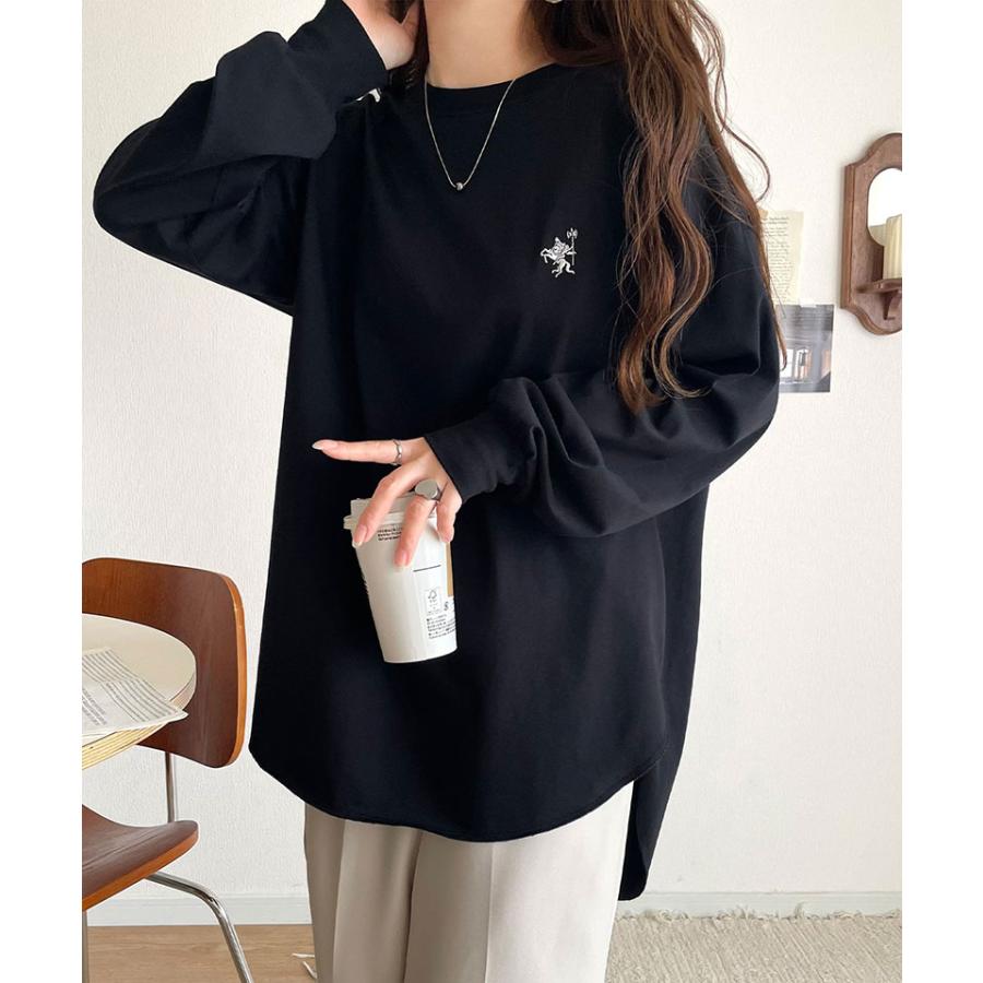 【 クラシカルエルフ classical elf 】 トップス Tシャツ レディース カットソー ロンT 長袖 胸刺繍 レイヤード バックヘンリー ゆったり | classicalelf | 09