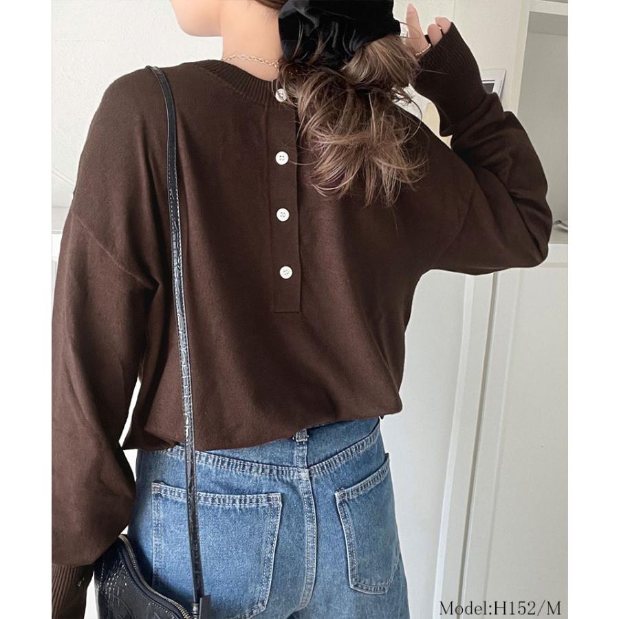 【 クラシカルエルフ classical elf 】トップス ニット レディース 前後 2way ヘンリーネック プルオーバー 長袖 デイリー 着回し レイヤー | classicalelf | 12