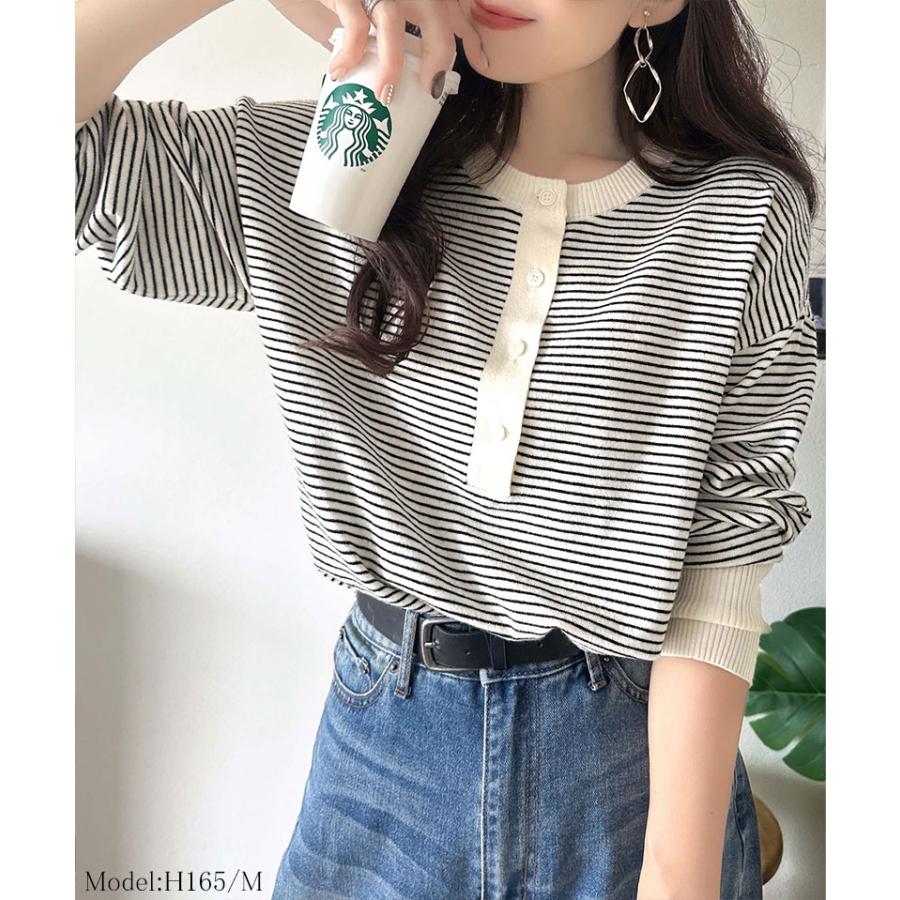 【 クラシカルエルフ classical elf 】トップス ニット レディース 前後 2way ヘンリーネック プルオーバー 長袖 デイリー 着回し レイヤー | classicalelf | 14