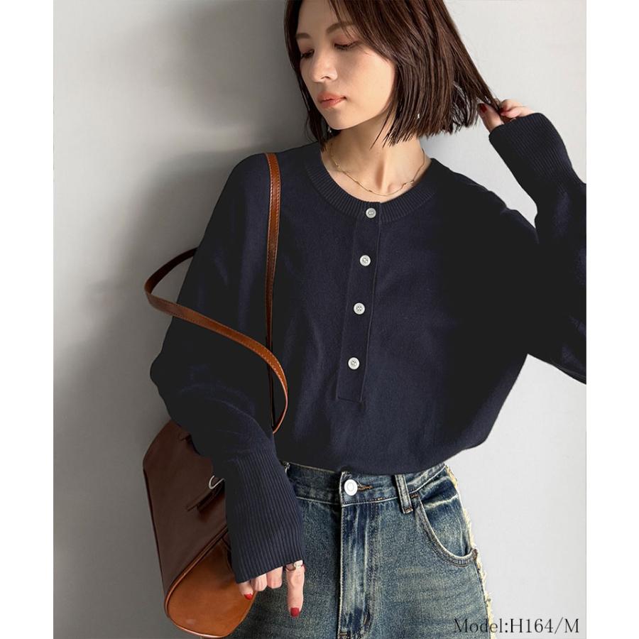 【 クラシカルエルフ classical elf 】トップス ニット レディース 前後 2way ヘンリーネック プルオーバー 長袖 デイリー 着回し レイヤー | classicalelf | 15