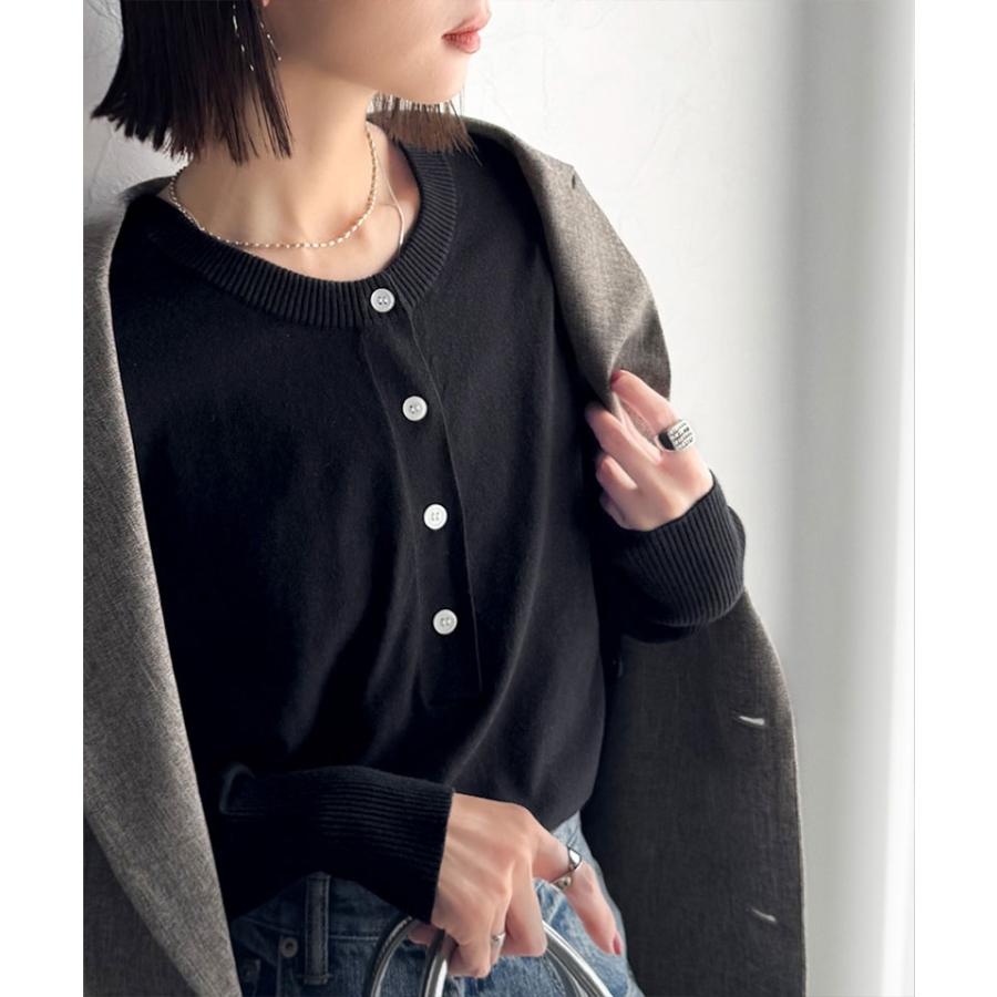 【 クラシカルエルフ classical elf 】トップス ニット レディース 前後 2way ヘンリーネック プルオーバー 長袖 デイリー 着回し レイヤー | classicalelf | 05