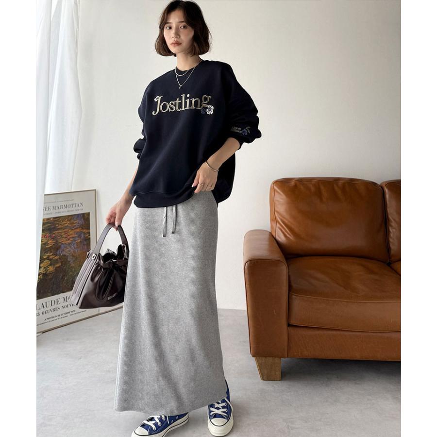 【 クラシカルエルフ classical elf 】 ボトムス スカート レディース 縦 ライン ほっそり見え 美シルエット リブスカート ロング丈 ウエスト ドロスト | classicalelf | 09