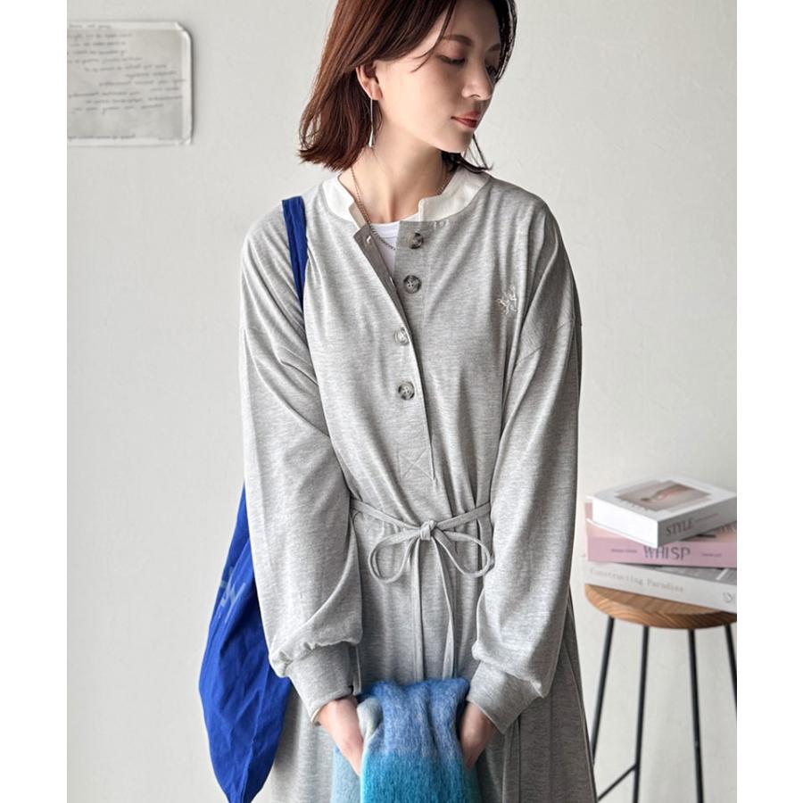 【 クラシカルエルフ classical elf 】 ワンピース レディース 胸刺繍 ヘンリーネック ロングワンピース 長袖 シンプル 上品 ゆったりシルエット | classicalelf | 10