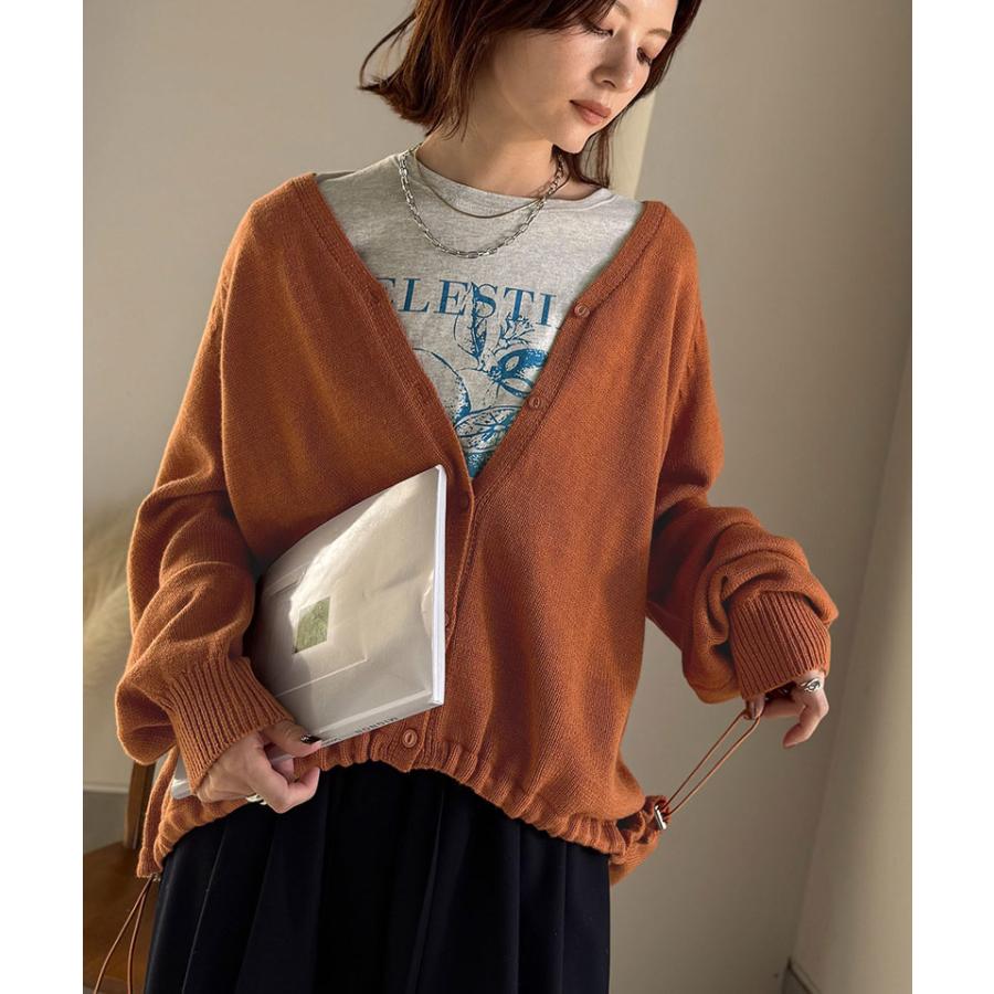 【 クラシカルエルフ classical elf 】 トップス カーディガン レディース Vネック ニット 裾ドロスト 長袖 お洒落 羽織る ゆるっと オーバーサイズ | classicalelf | 14