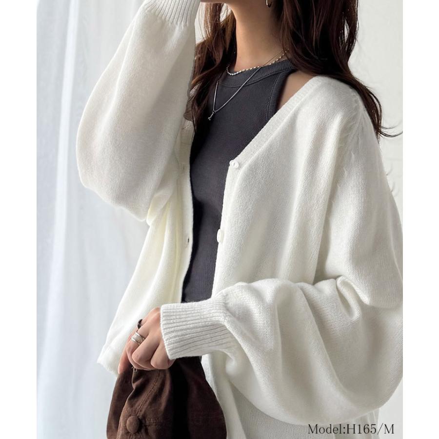 【 クラシカルエルフ classical elf 】 トップス カーディガン レディース Vネック ニット 裾ドロスト 長袖 お洒落 羽織る ゆるっと オーバーサイズ | classicalelf | 02