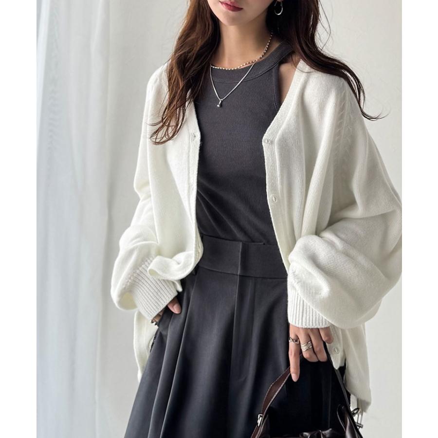 【 クラシカルエルフ classical elf 】 トップス カーディガン レディース Vネック ニット 裾ドロスト 長袖 お洒落 羽織る ゆるっと オーバーサイズ | classicalelf | 03