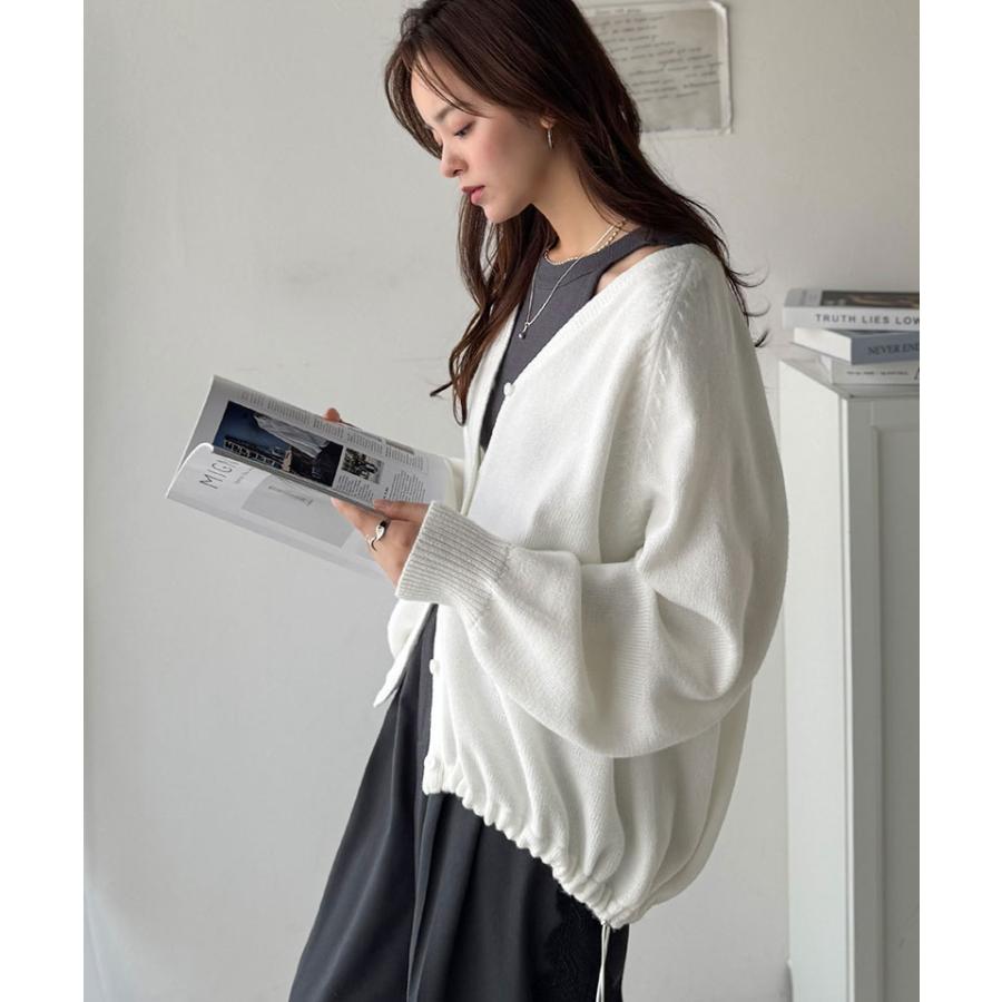 【 クラシカルエルフ classical elf 】 トップス カーディガン レディース Vネック ニット 裾ドロスト 長袖 お洒落 羽織る ゆるっと オーバーサイズ | classicalelf | 04