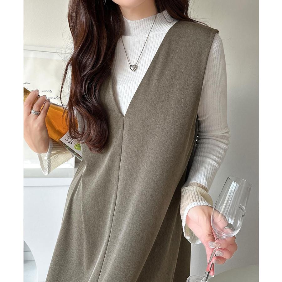【 クラシカルエルフ classical elf 】ワンピース 秋冬 きれいめ レディース 着こなし 自由自在 深U ネック Vネック 前後 2way ワンピ | classicalelf | 13