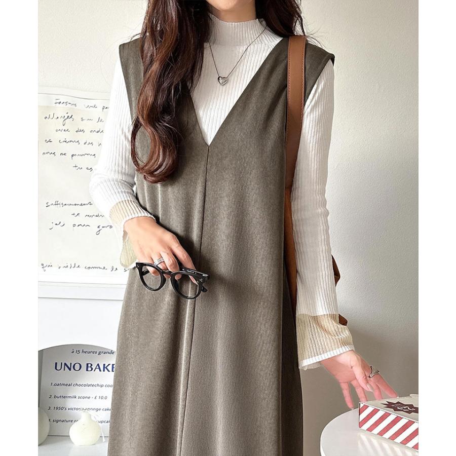 【 クラシカルエルフ classical elf 】ワンピース 秋冬 きれいめ レディース 着こなし 自由自在 深U ネック Vネック 前後 2way ワンピ | classicalelf | 14