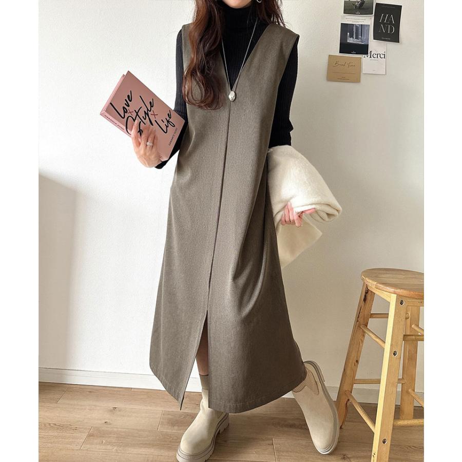 【 クラシカルエルフ classical elf 】ワンピース 秋冬 きれいめ レディース 着こなし 自由自在 深U ネック Vネック 前後 2way ワンピ | classicalelf | 15