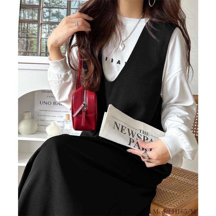 【 クラシカルエルフ classical elf 】ワンピース 秋冬 きれいめ レディース 着こなし 自由自在 深U ネック Vネック 前後 2way ワンピ | classicalelf | 02