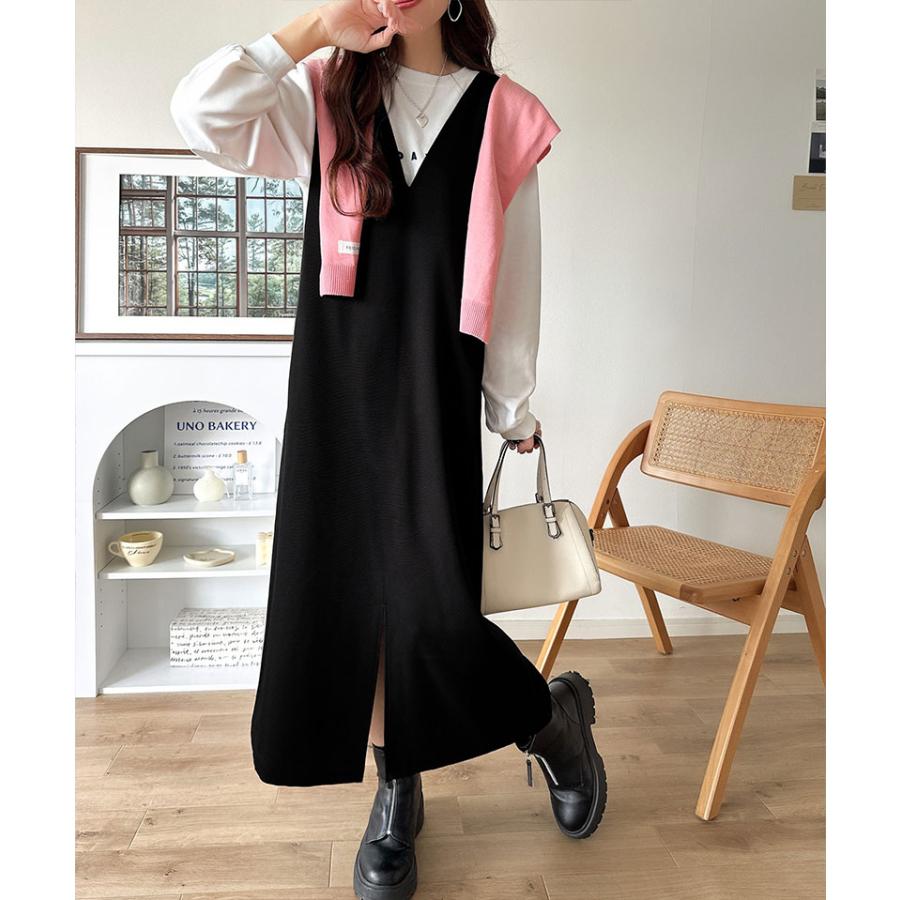 【 クラシカルエルフ classical elf 】ワンピース 秋冬 きれいめ レディース 着こなし 自由自在 深U ネック Vネック 前後 2way ワンピ | classicalelf | 08