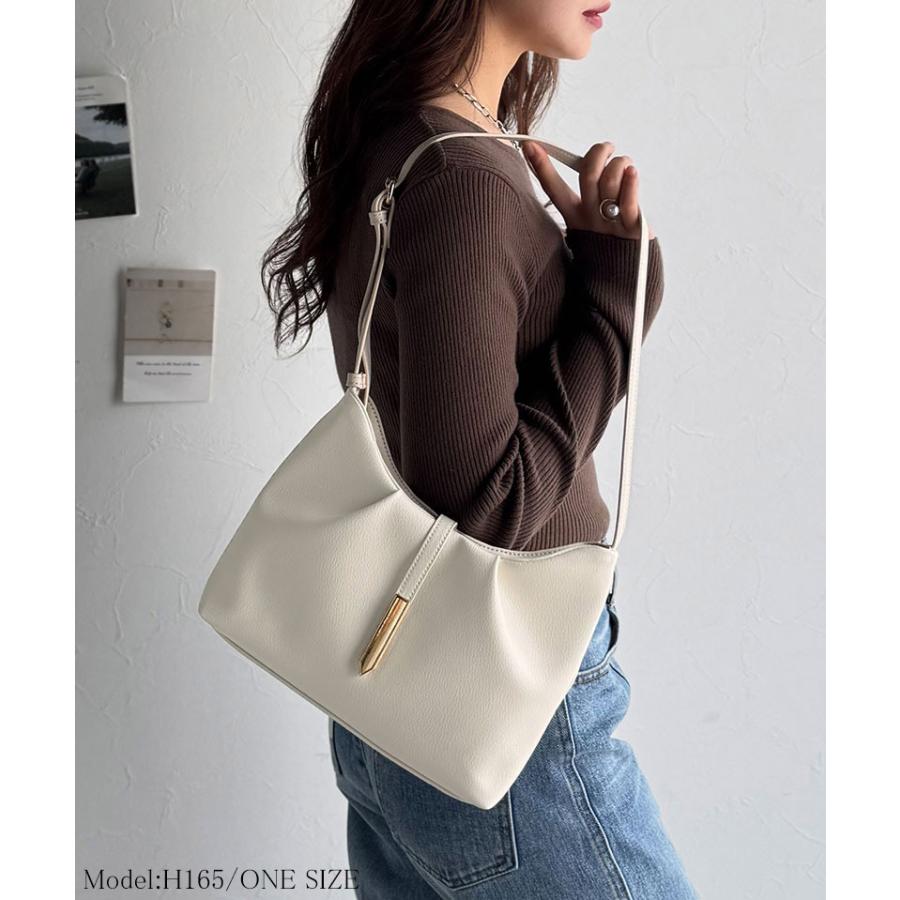 【 クラシカルエルフ classical elf 】 ショルダーバッグ レディース 斜めがけ 軽量 バッグ ソフトシュリンク シンプル キレイめ 上品見え ギャザー入り | classicalelf | 02