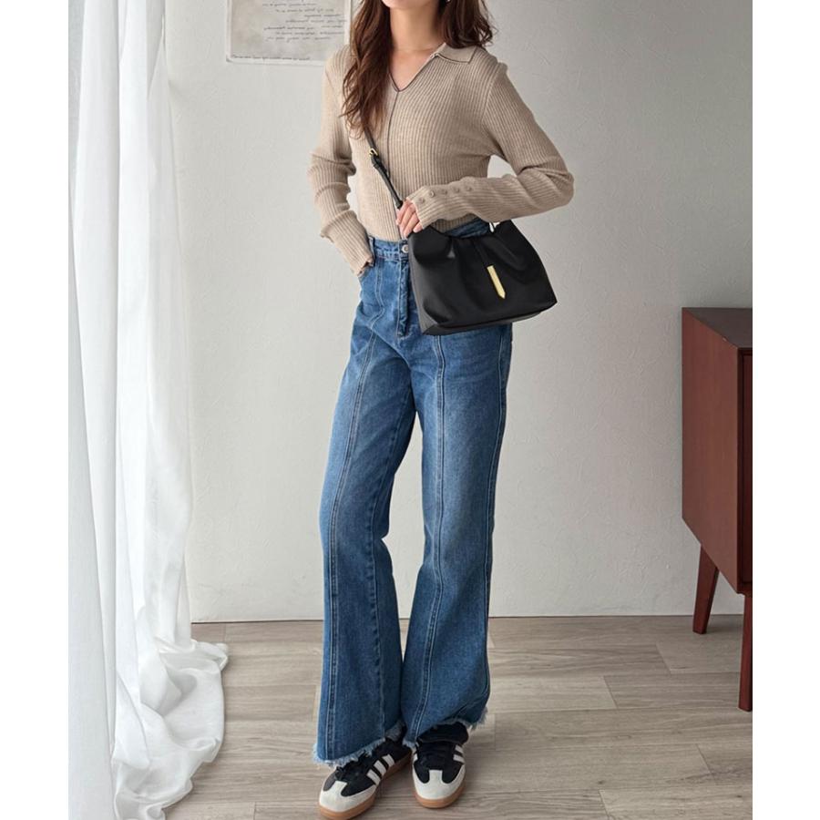 【 クラシカルエルフ classical elf 】 ショルダーバッグ レディース 斜めがけ 軽量 バッグ ソフトシュリンク シンプル キレイめ 上品見え ギャザー入り | classicalelf | 09