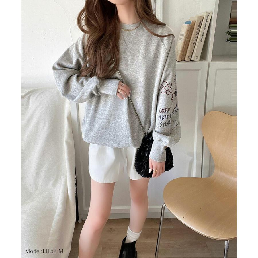 C&C刺繍裏起毛カットソー セール】立体感のある 刺繍がキャッチー。paeanバック 刺繍 BIG