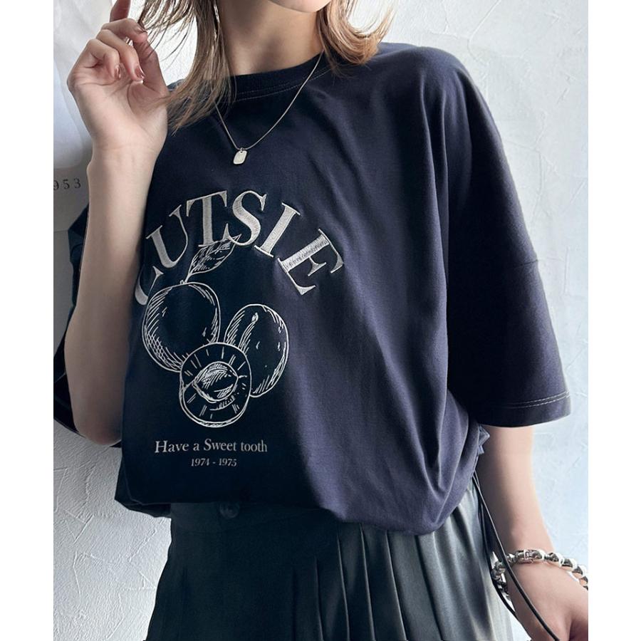 【 クラシカルエルフ classical elf 】 tシャツ レディース 半袖 トップス カットソー フルーツグラフィック 裾ドロスト 前後2way タイト ゆったり | classicalelf | 11