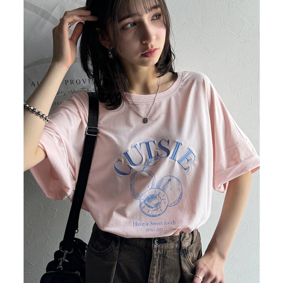 【 クラシカルエルフ classical elf 】 tシャツ レディース 半袖 トップス カットソー フルーツグラフィック 裾ドロスト 前後2way タイト ゆったり | classicalelf | 13