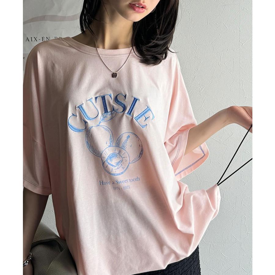 【 クラシカルエルフ classical elf 】 tシャツ レディース 半袖 トップス カットソー フルーツグラフィック 裾ドロスト 前後2way タイト ゆったり | classicalelf | 14