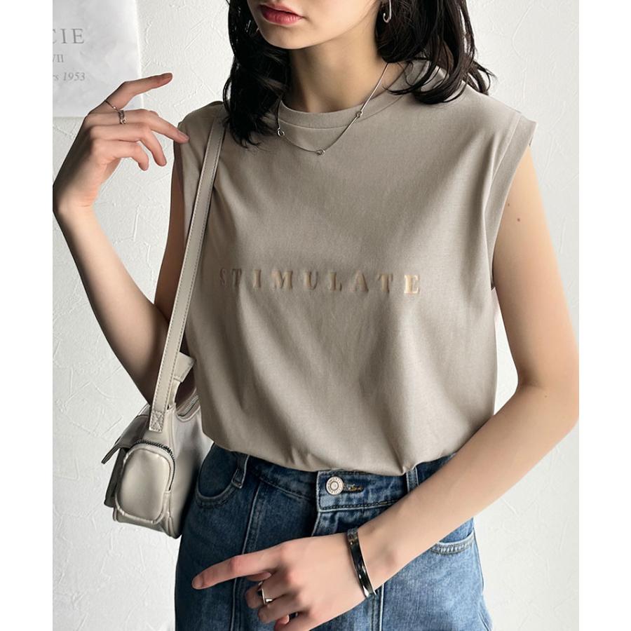 【 クラシカルエルフ classical elf 】 tシャツ レディース 半袖 トップス カットソー 夏 上品 ノースリーブ シンプル 洗練 大人 レターロゴプリント | classicalelf | 11