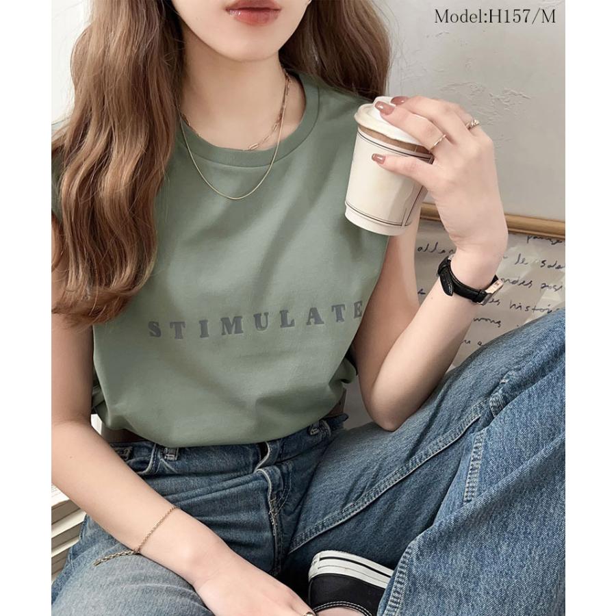 【 クラシカルエルフ classical elf 】 tシャツ レディース 半袖 トップス カットソー 夏 上品 ノースリーブ シンプル 洗練 大人 レターロゴプリント | classicalelf | 12