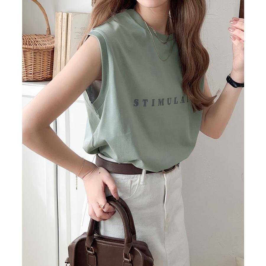 【 クラシカルエルフ classical elf 】 tシャツ レディース 半袖 トップス カットソー 夏 上品 ノースリーブ シンプル 洗練 大人 レターロゴプリント | classicalelf | 13