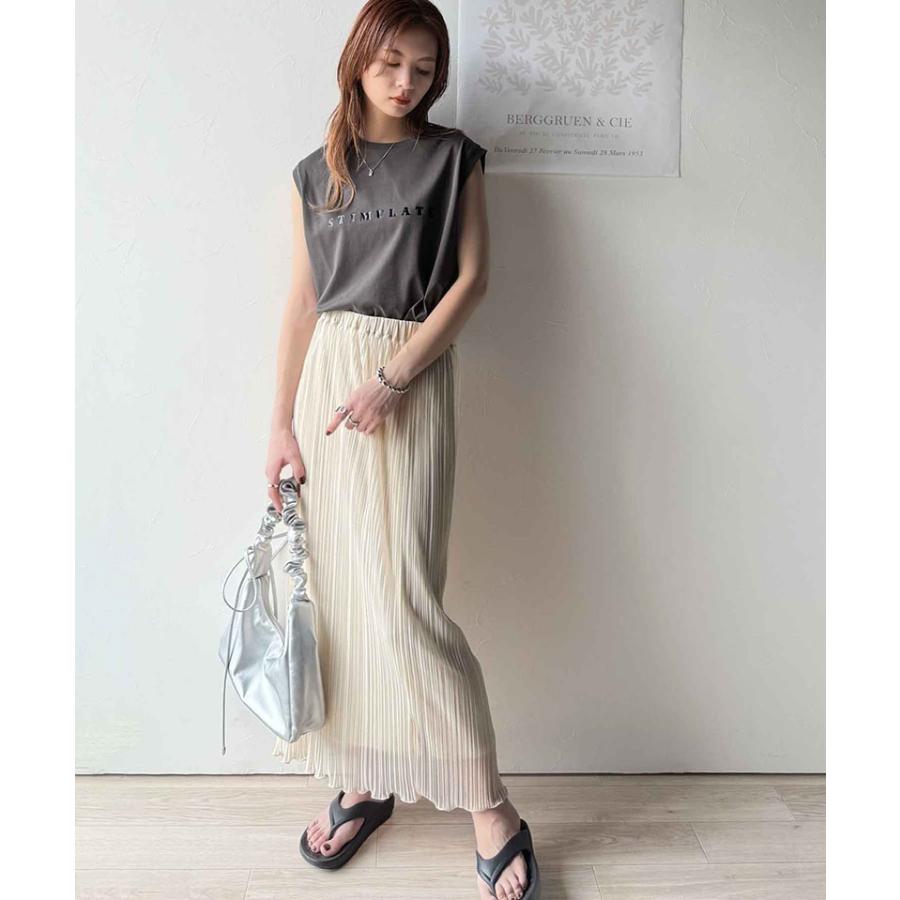 【 クラシカルエルフ classical elf 】 tシャツ レディース 半袖 トップス カットソー 夏 上品 ノースリーブ シンプル 洗練 大人 レターロゴプリント | classicalelf | 09