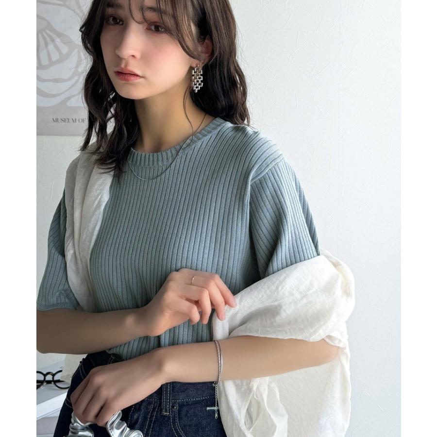 【 クラシカルエルフ classical elf 】 tシャツ レディース 半袖 カットソー クルーネック 半袖 5分袖 通気性 サマーニット | classicalelf | 14