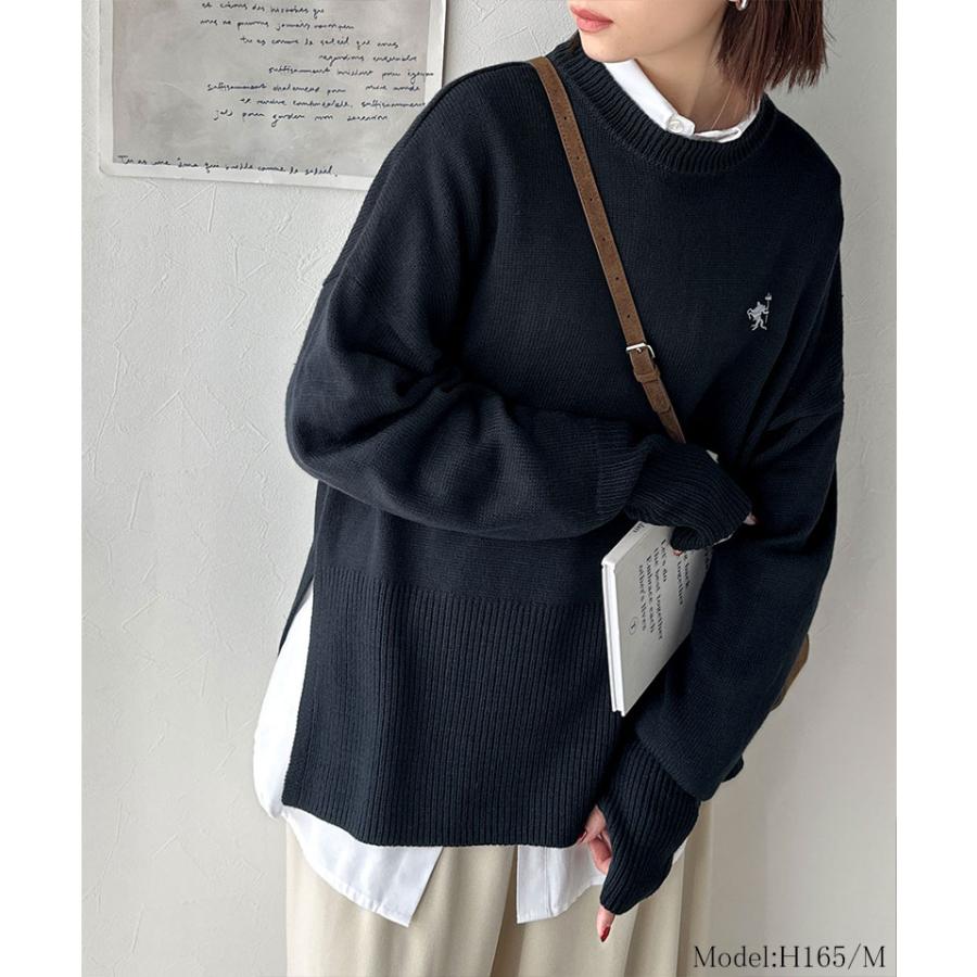 【 クラシカルエルフ classical elf 】ニット レディース 長袖 トップス さらり 抜け感 胸 刺繍 サムホール 付き シンプルニット スキッパー 長袖 | classicalelf | 11